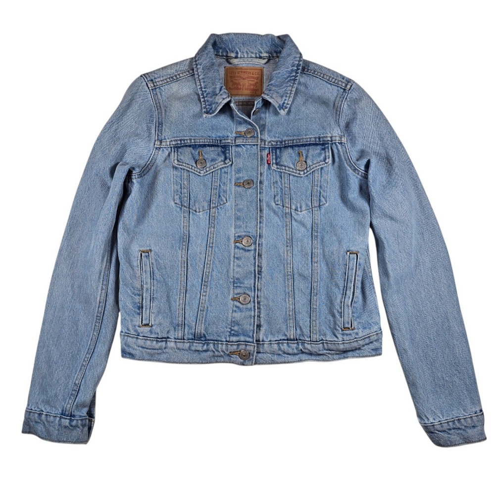 LEVI'S Red Tab Blue Light Wash Denim Trucker Jean Jacket Women's Size Small